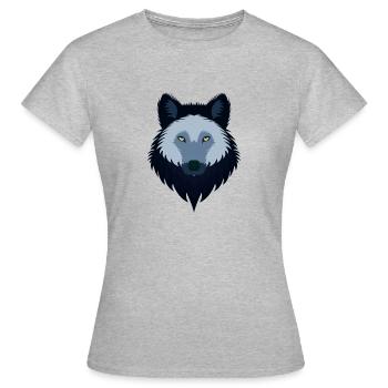 Weiblicher blauer Wolf - Frauen T-Shirt - Grau meliert - Vorne - AI Model Female 172 dark (172cm)