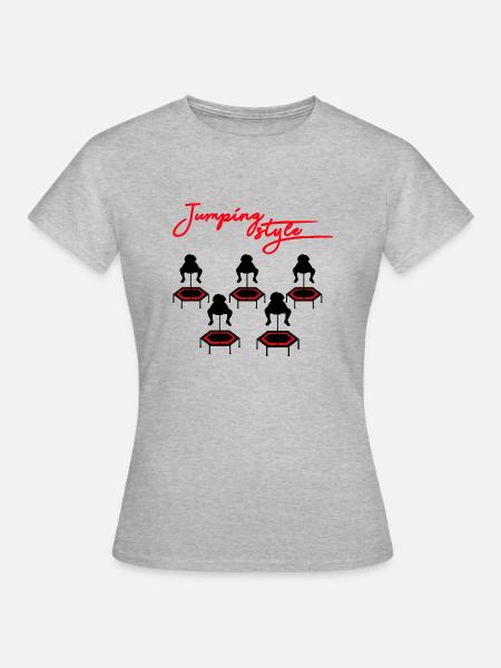 Jumping Group - Jumpingstyle & Jumpingfitness - Frauen T-Shirt - Grau meliert