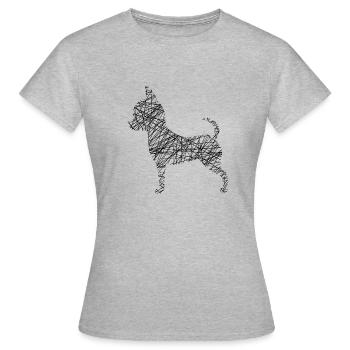 Hund Hunde Hündchen Sticker - Frauen T-Shirt - Grau meliert - Vorne - AI Model Female 172 dark (172cm)