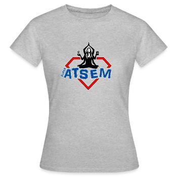 Super ATSEM - T-shirt Femme - gris chiné - Devant - AI Model Female 172 dark (172cm)