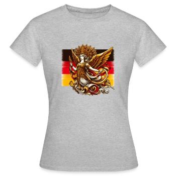 Göttin Germania Deutschland Patriotismus - Frauen T-Shirt - Grau meliert - Vorne - AI Model Female 172 dark (172cm)