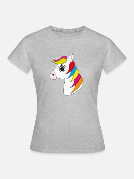 pferd - Frauen T-Shirt - Grau meliert