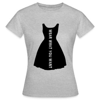 wear what you want - Frauen T-Shirt - Grau meliert - Vorne - AI Model Female 172 dark (172cm)
