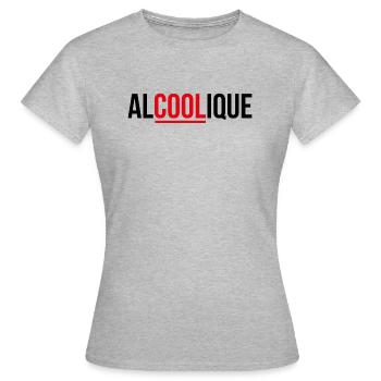 AlCOOLique - T-shirt Femme - gris chiné - Devant - AI Model Female 172 dark (172cm)