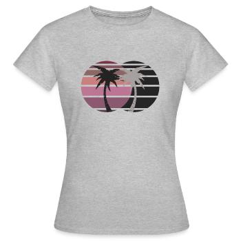 Palmiers de style rétro - T-shirt Femme - gris chiné - Devant - AI Model Female 172 dark (172cm)