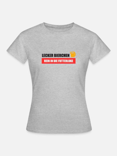 Lecker Bierchen Futterluke - Frauen T-Shirt - Grau meliert