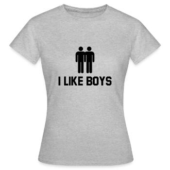 J'aime les garcons. Droits de l'homme. Fierté gai. Égalité - T-shirt Femme - gris chiné - Devant - AI Model Female 172 dark (172cm)