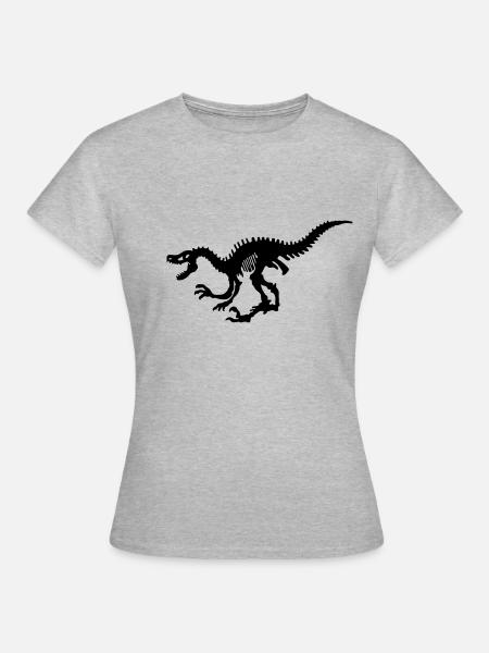 Velociraptor - Frauen T-Shirt - Grau meliert