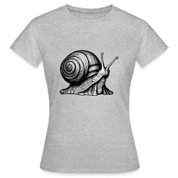 Escargot / Animal / Ramper / Visqueux / Lent - T-shirt Femme - gris chiné - Devant - AI Model Female 172 dark (172cm)