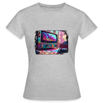 TV / Television / Analogue / Tube TV / Retro - Women's T-Shirt - heather grey - Front - AI Model Female 172 dark (172cm)