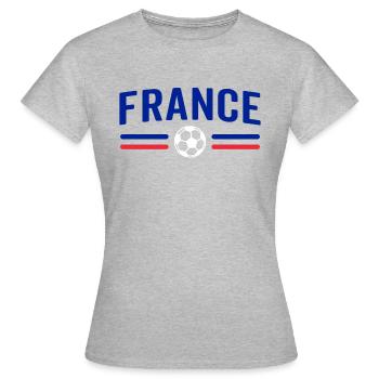 Fußballmannschaft Frankreich - Frauen T-Shirt - Grau meliert - Vorne - AI Model Female 172 dark (172cm)