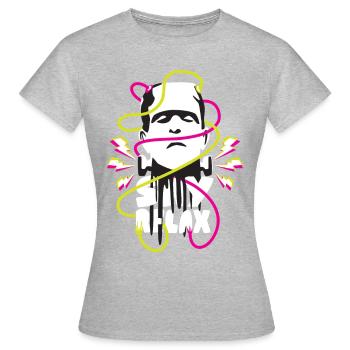 Frankie Say Entspannen Sie sich - Frauen T-Shirt - Grau meliert - Vorne - AI Model Female 172 dark (172cm)