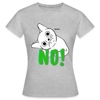 No Cat Black - Frauen T-Shirt - Grau meliert - Vorne - AI Model Female 172 dark (172cm)