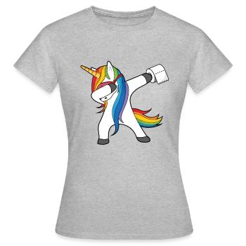 Papier toilette licorne tamponnant motif drôle de licorne - T-shirt Femme - gris chiné - Devant - AI Model Female 172 dark (172cm)