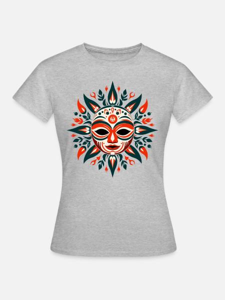 Native Mask - Frauen T-Shirt - Grau meliert