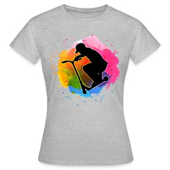 Coloré aquarelle stuntscooters scooters stunt - T-shirt Femme - gris chiné - Devant - AI Model Female 172 dark (172cm)