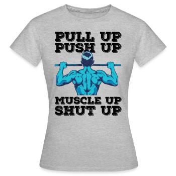 calisthenics body weight dips klimmzug bars calist - T-shirt Femme - gris chiné - Devant - AI Model Female 172 dark (172cm)