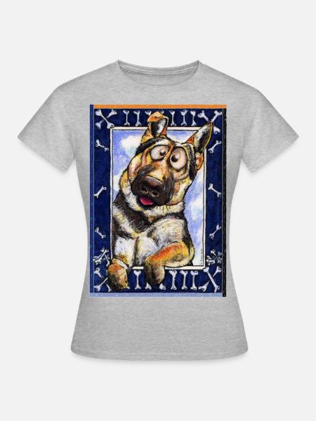Mein Schäferhund ist Deutscher - Frauen T-Shirt - Grau meliert