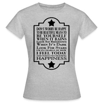 Proverbes philosophiques La sagesse de la vie Spruc - T-shirt Femme - gris chiné - Devant - AI Model Female 172 dark (172cm)