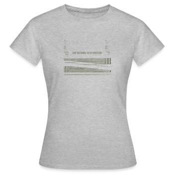 Dans l’herbe nous avons confiance - T-shirt Femme - gris chiné - Devant - AI Model Female 172 dark (172cm)