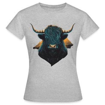 Himalaya Yak - Frauen T-Shirt - Grau meliert - Vorne - AI Model Female 172 dark (172cm)