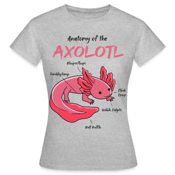 Anatomie de l'axolotl - T-shirt Femme - gris chiné - Devant - AI Model Female 172 dark (172cm)