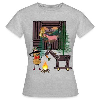 Wild West Peanut Western Horse Chevaux - T-shirt Femme - gris chiné - Devant - AI Model Female 172 dark (172cm)