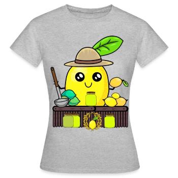 Zitronen Lemonen Saft Verkäufer Zitrone sauer - Frauen T-Shirt - Grau meliert - Vorne - AI Model Female 172 dark (172cm)