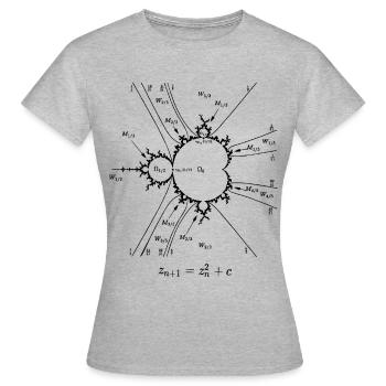 mandelbrot-menge - Frauen T-Shirt - Grau meliert - Vorne - AI Model Female 172 dark (172cm)