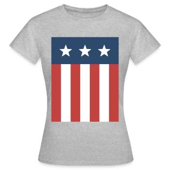 Stars and Stripes Flagge - Frauen T-Shirt - Grau meliert - Vorne - AI Model Female 172 dark (172cm)