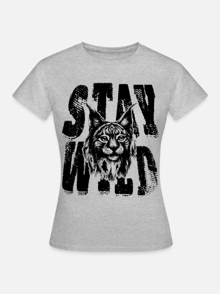 BLEIB WILD - Frauen T-Shirt - Grau meliert