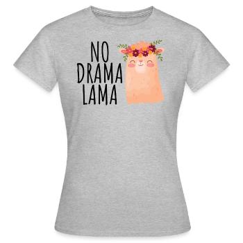 PAS DE DRAMA LAMA - T-shirt Femme - gris chiné - Devant - AI Model Female 172 dark (172cm)
