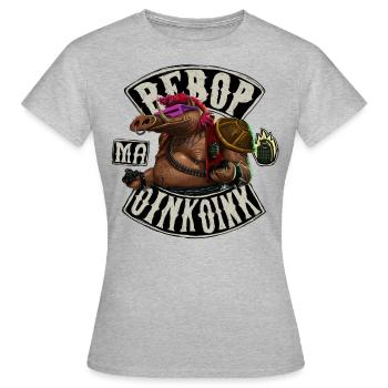TMNT Mutant Mayhem Avec Bebop - T-shirt Femme - gris chiné - Devant - AI Model Female 172 dark (172cm)