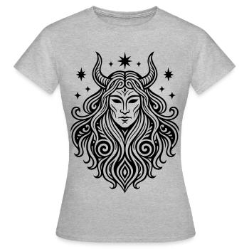 Rauhnächte Perchten Masque Symbole Païen - T-shirt Femme - gris chiné - Devant - AI Model Female 172 dark (172cm)