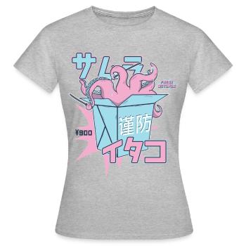 Samouraï Octopus avec Katana - T-shirt Femme - gris chiné - Devant - AI Model Female 172 dark (172cm)