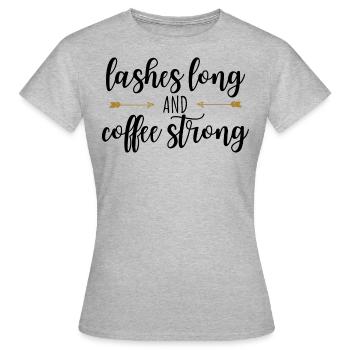 CILS LONGS ET CAFÉ FORTS - T-shirt Femme - gris chiné - Devant - AI Model Female 172 dark (172cm)