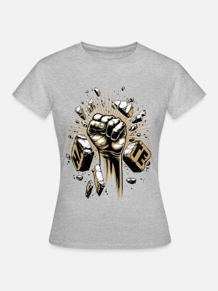 Bekämpfe den Hass - Frauen T-Shirt - Grau meliert