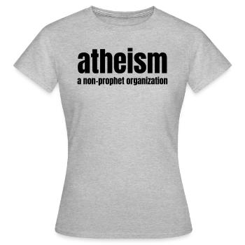 athéisme une organisation non prophète - T-shirt Femme - gris chiné - Devant - AI Model Female 172 dark (172cm)