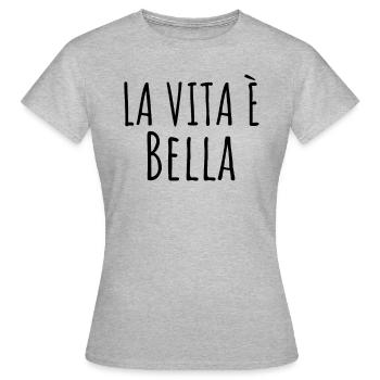La Vita Bella - T-shirt Femme - gris chiné - Devant - AI Model Female 172 dark (172cm)
