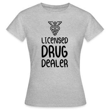 Revendeur de drogue autorisé - T-shirt Femme - gris chiné - Devant - AI Model Female 172 dark (172cm)