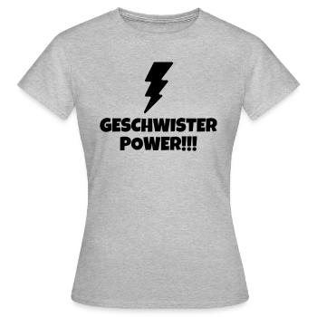 Siblings Power!!! - Women's T-Shirt - heather grey - Front - AI Model Female 172 dark (172cm)