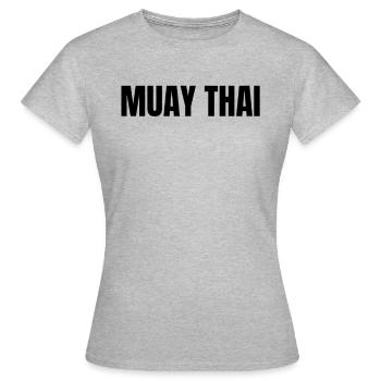 Muay Thai - Frauen T-Shirt - Grau meliert - Vorne - AI Model Female 172 dark (172cm)