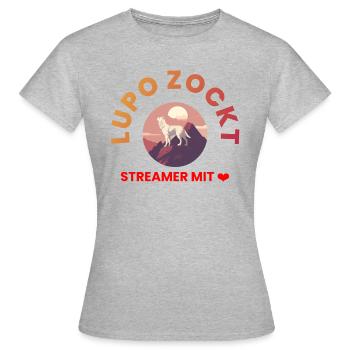 Lupo Zockt Streamer mit Hertz - T-shirt Femme - gris chiné - Devant - AI Model Female 172 dark (172cm)