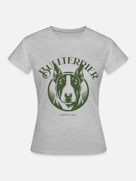BULLTERRIER LOGO - Frauen T-Shirt - Grau meliert