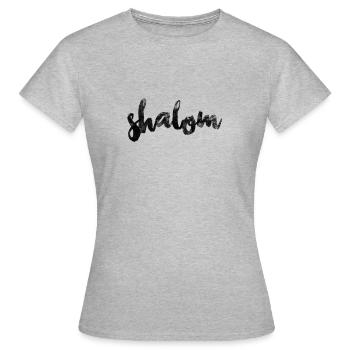 Shalom Paix Judaïsme - T-shirt Femme - gris chiné - Devant - AI Model Female 172 dark (172cm)