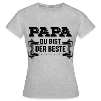 Papa du bist der Beste Vater Dad Daddy - Frauen T-Shirt - Grau meliert - Vorne - AI Model Female 172 dark (172cm)