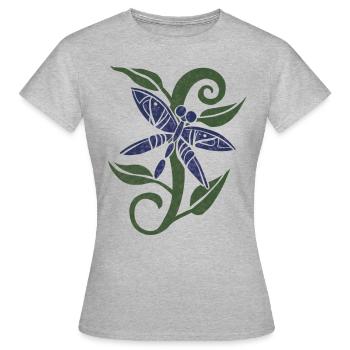 Blaue Libelle - Frauen T-Shirt - Grau meliert - Vorne - AI Model Female 172 dark (172cm)
