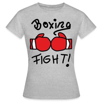 Kraft und Disziplin Boxhandschuhe - Frauen T-Shirt - Grau meliert - Vorne - AI Model Female 172 dark (172cm)