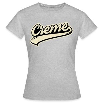 Creme steigt immer nach oben - Frauen T-Shirt - Grau meliert - Vorne - AI Model Female 172 dark (172cm)