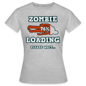 Zombie wird geladen - Bitte warten... - Frauen T-Shirt - Grau meliert - Vorne - AI Model Female 172 dark (172cm)